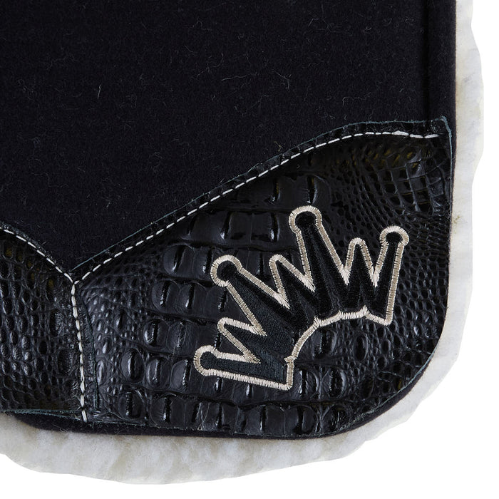 Best Ever Pads 1in Black Kush Saddle Pad with Fleece Bottom and Croc Wear Leathers