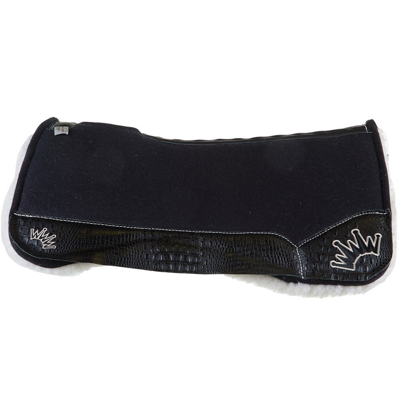 Best Ever Pads 1in Black Kush Saddle Pad with Fleece Bottom and Croc Wear Leathers