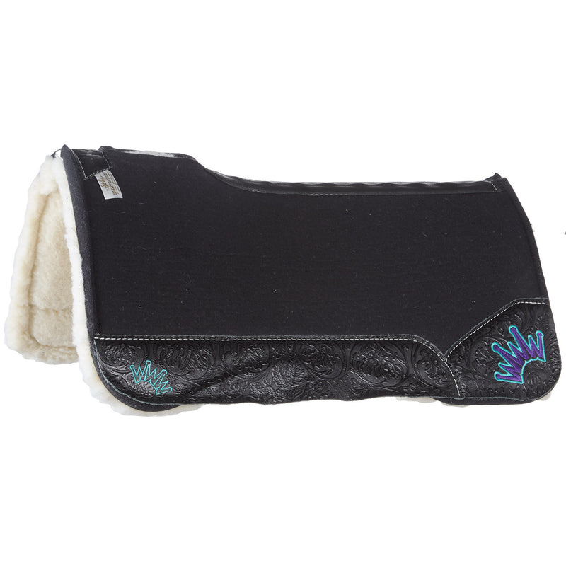 Best Ever Pads Kush Fleesar Black with Black Floral Saddle Pad