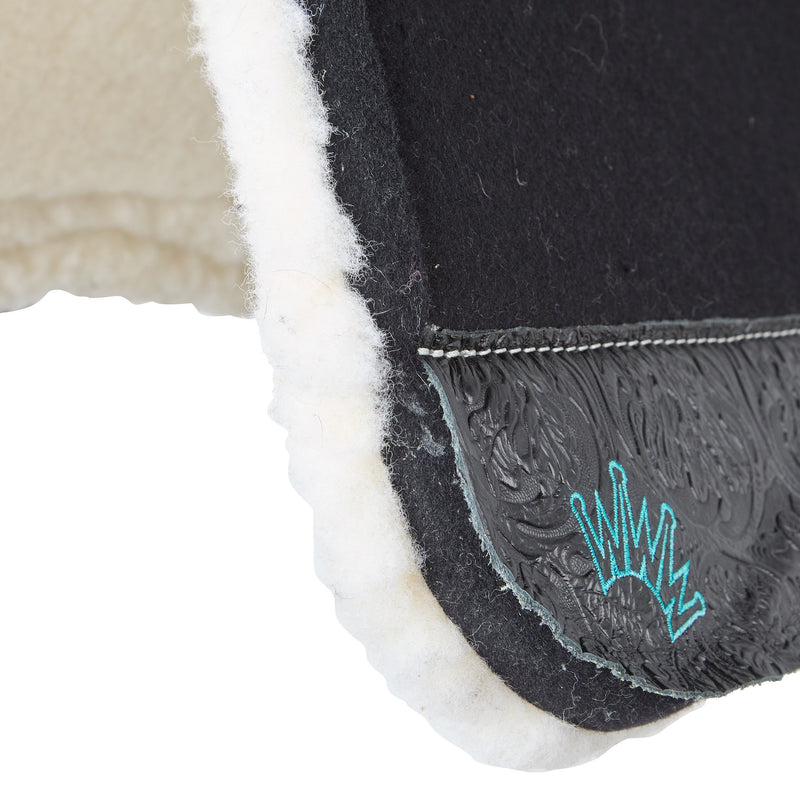 Best Ever Pads Kush Fleesar Black with Black Floral Saddle Pad