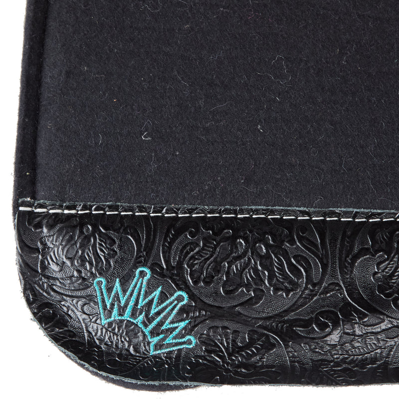 Best Ever Pads Kush Fleesar Black with Black Floral Saddle Pad