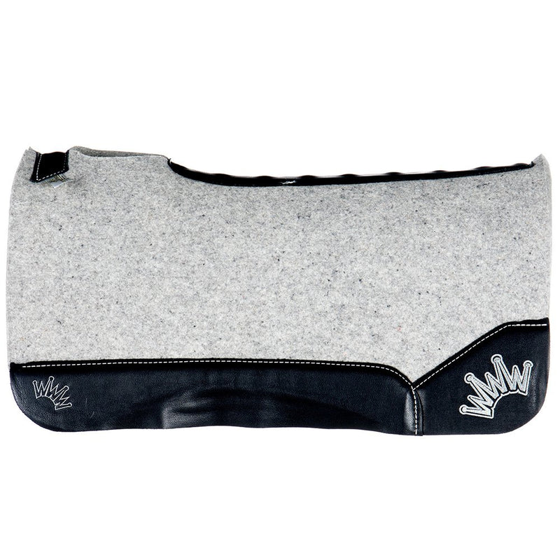 Best Ever Pads 1 1/4 Inch Felt Saddle Pad with Smooth Black Wear Leathers