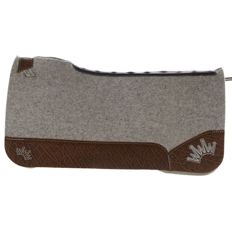 Best Ever Pads 1 1/4 Inch Felt Saddle Pad with Vintage Brown Elephant Wear Leathers