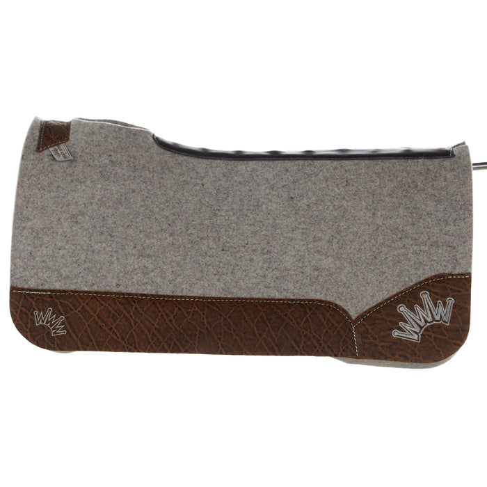 Best Ever Pads 1 1/4 Inch Felt Saddle Pad with Vintage Brown Elephant Wear Leathers