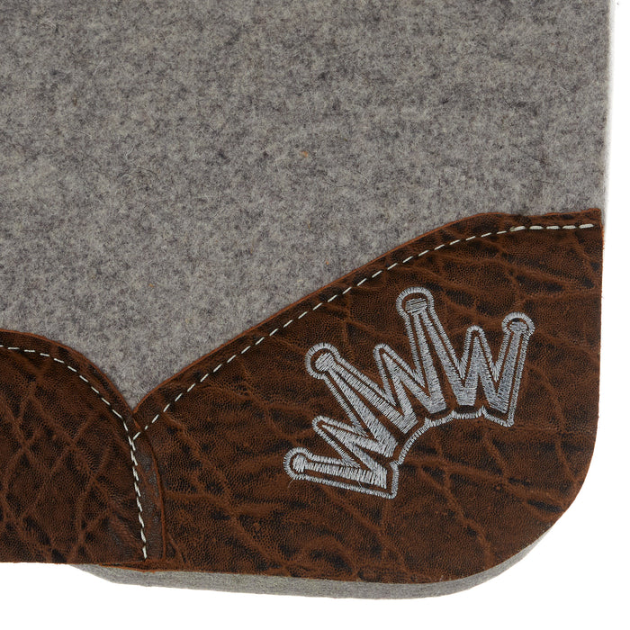 Best Ever Pads 1 1/4 Inch Felt Saddle Pad with Vintage Brown Elephant Wear Leathers