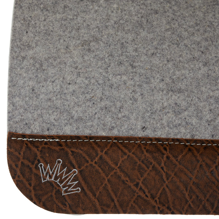Best Ever Pads 1 1/4 Inch Felt Saddle Pad with Vintage Brown Elephant Wear Leathers