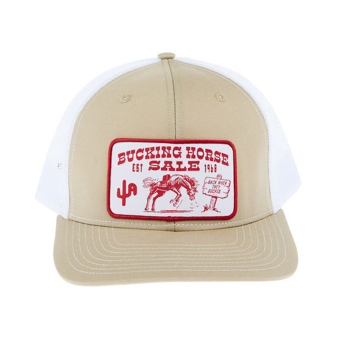 Cactus Alley Hat Co Bucking Horse Khaki/White Cap