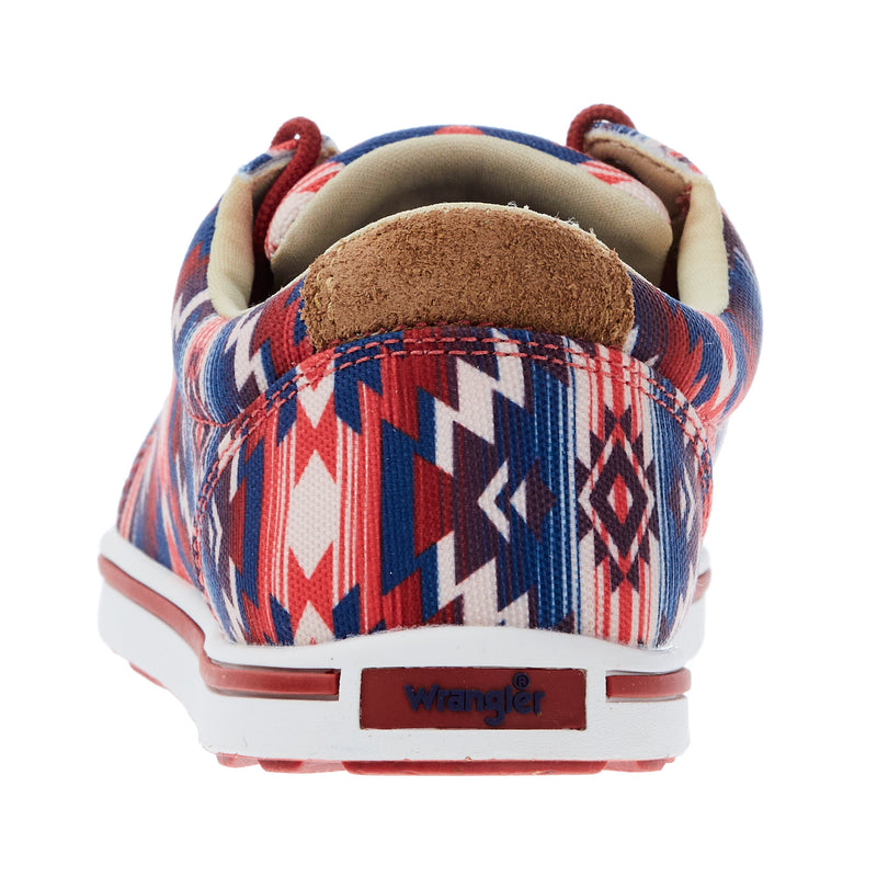 Wrangler Footwear Women's Retro Red Ombre Aztec Print Low Top Casual Shoes
