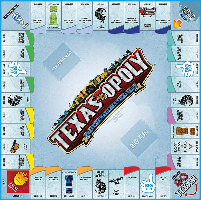 Outset Games And Cobble Hill Puzzles Texas-Opoly Board Game