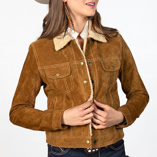 Skully Clothing Scully Cinnamon Suede Jean Jacket