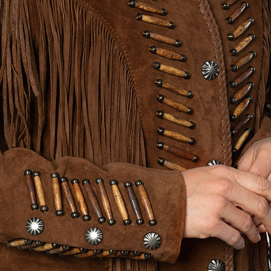 Skully Clothing Scully Cafe Brown Suede Fringe Jacket