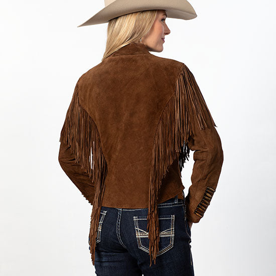 Skully Clothing Scully Cafe Brown Suede Fringe Jacket