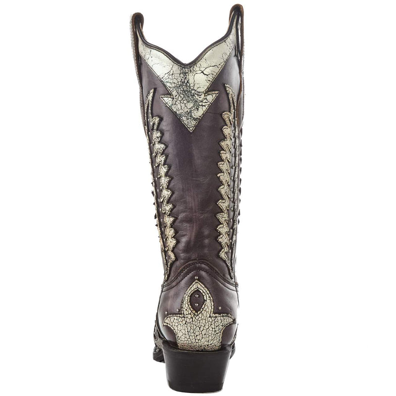 Circle G Women`s Black Bone Overlay 13in. Boot
