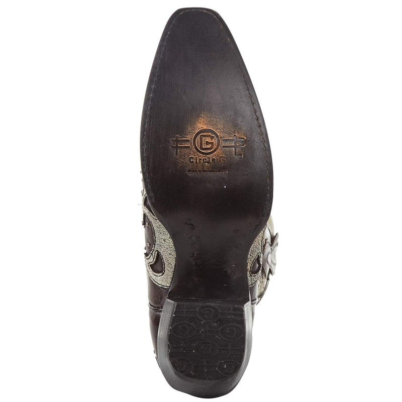 Circle G Women`s Black Bone Overlay 13in. Boot