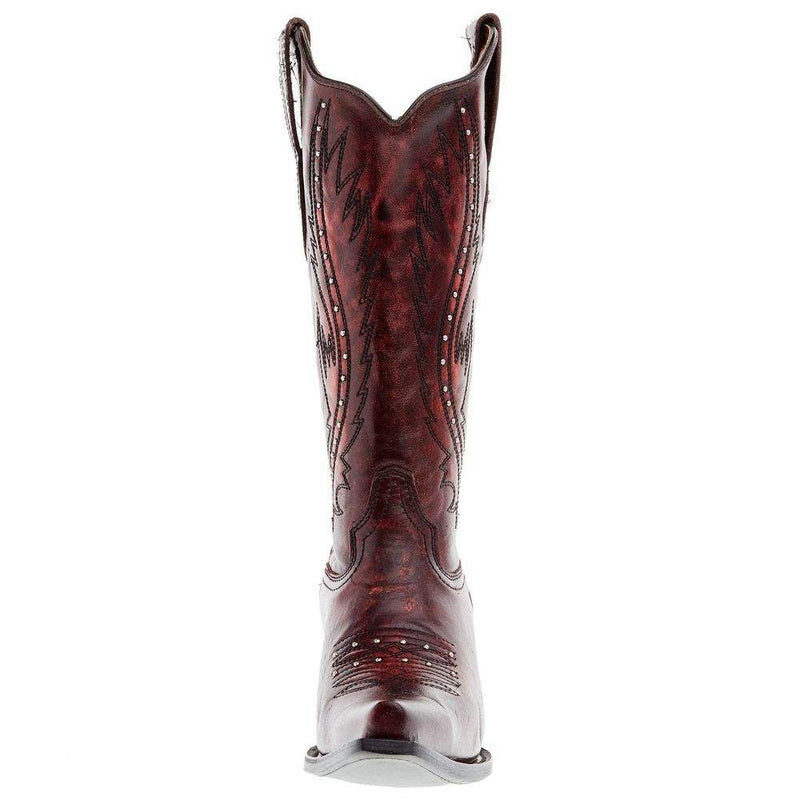 Circle G Women's Wine Embroidery 13 Top Snip Toe Boot