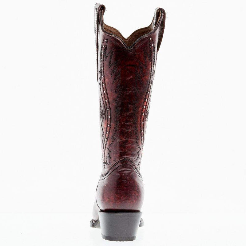 Circle G Women's Wine Embroidery 13 Top Snip Toe Boot