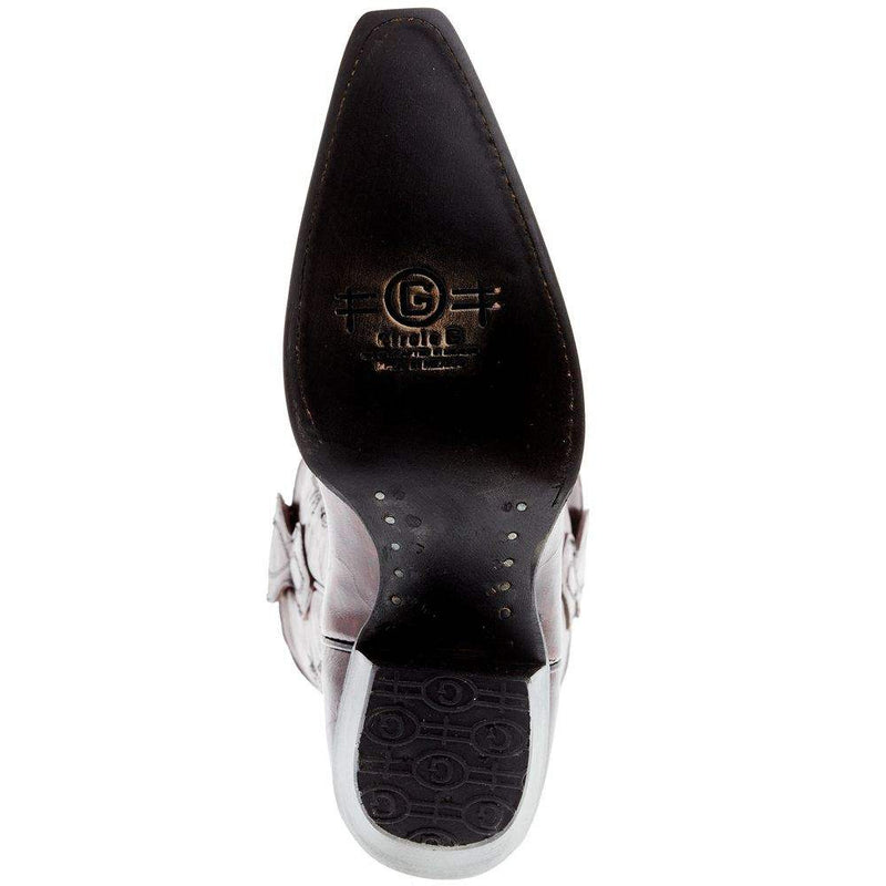 Circle G Women's Wine Embroidery 13 Top Snip Toe Boot