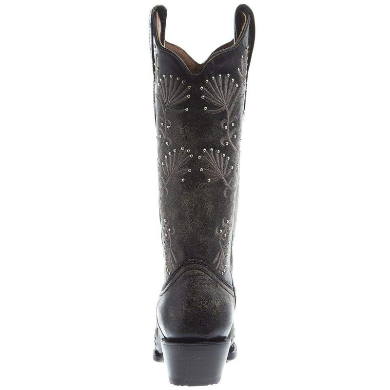 Circle G Women's Black Embroidery 13 Top Snip Toe Cowgirl Boot