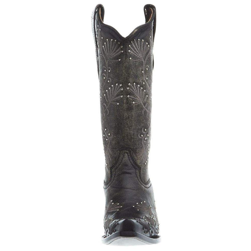Circle G Women's Black Embroidery 13 Top Snip Toe Cowgirl Boot