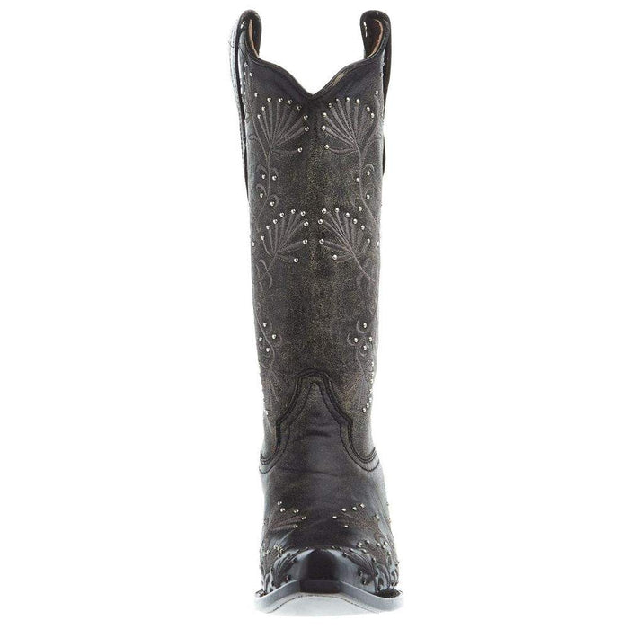 Circle G Women's Black Embroidery 13 Top Snip Toe Cowgirl Boot