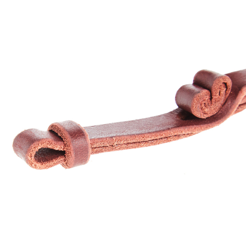 NRS Rolled Knot Burgundy Latigo Pony Curb Strap