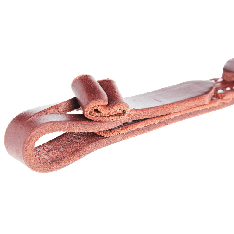NRS Rolled Knot Burgundy Latigo Large Horse Curb Strap