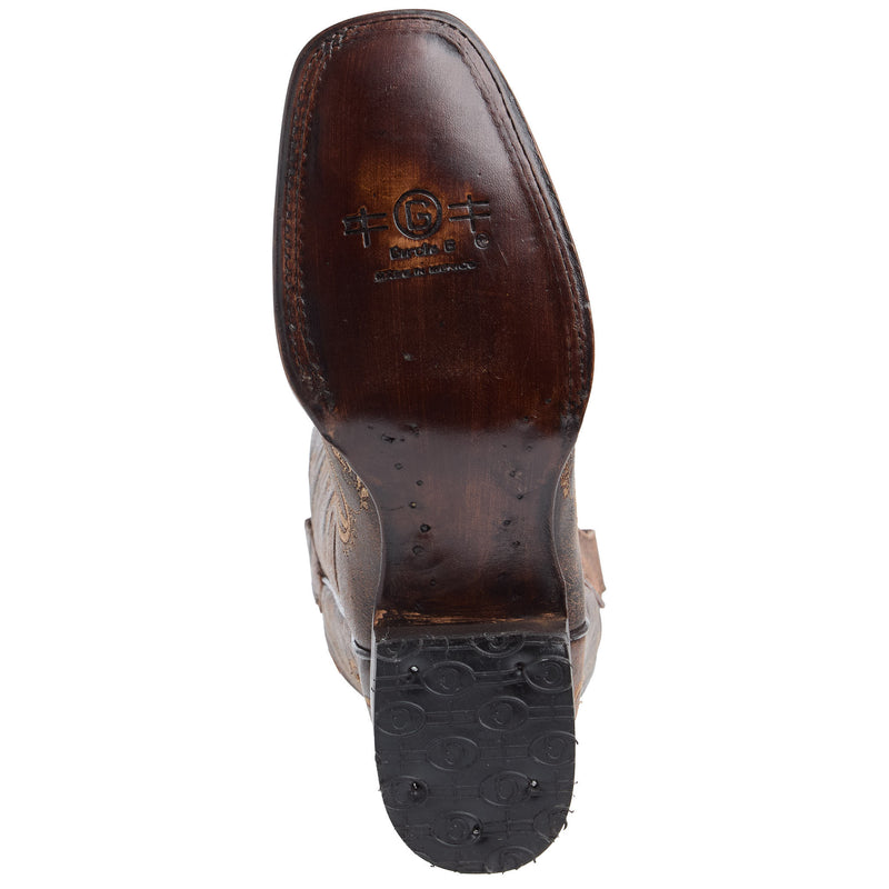 Circle G Women's Brown Crackle Dragon Fly Embroidery Cowgirl Boots
