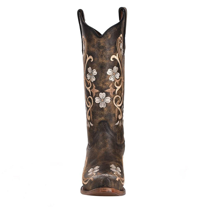 Circle G Womens Black Multi Color Floral 13 Snip Toe Boot