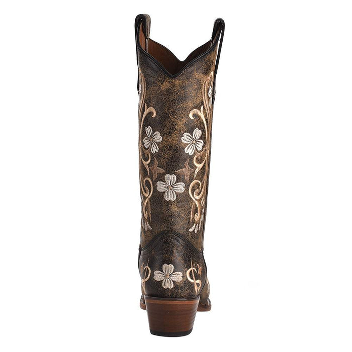 Circle G Womens Black Multi Color Floral 13 Snip Toe Boot