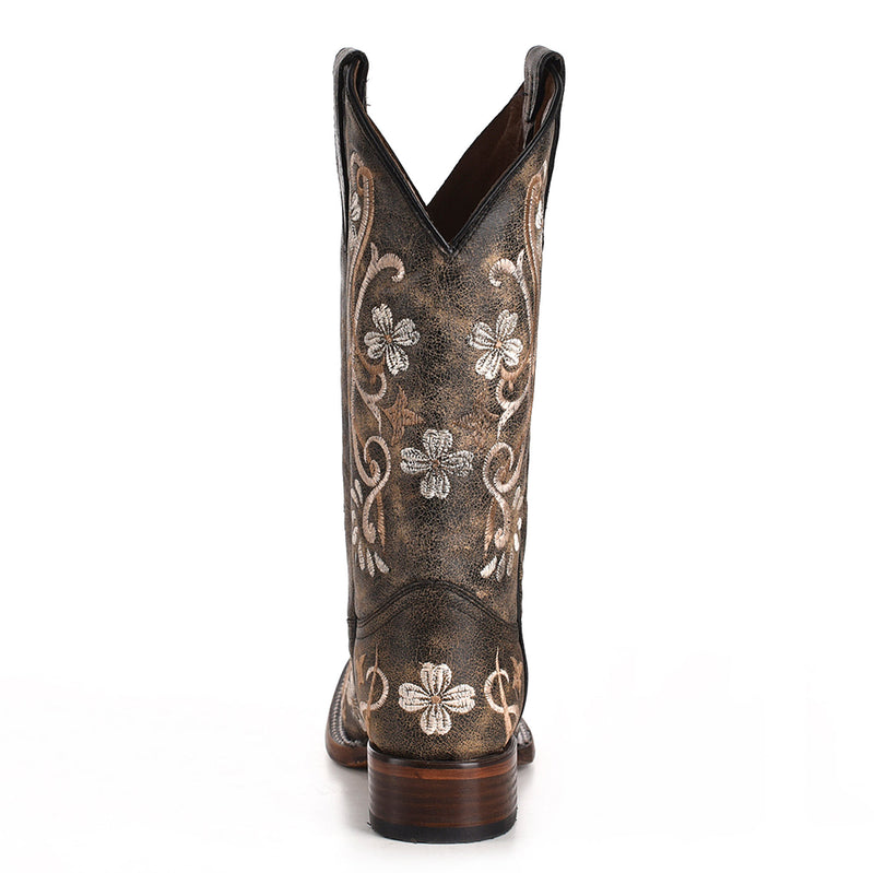 Circle G Women`s Floral Vamp 11In Floral Embroidered Top Boot