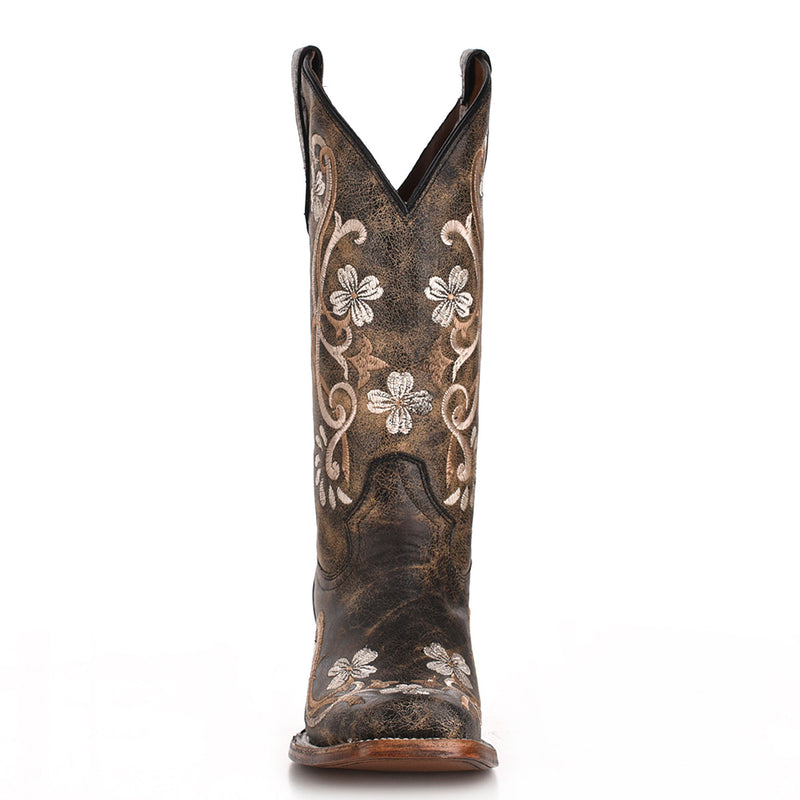Circle G Women`s Floral Vamp 11In Floral Embroidered Top Boot