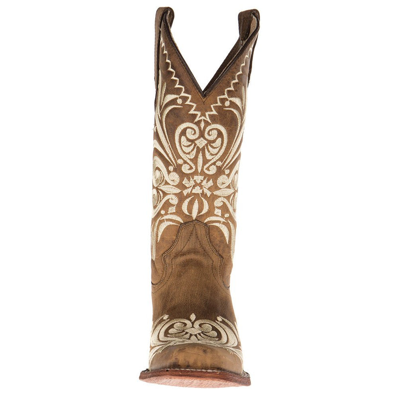 Circle G Womens Tan Embroided Square Toe Boots