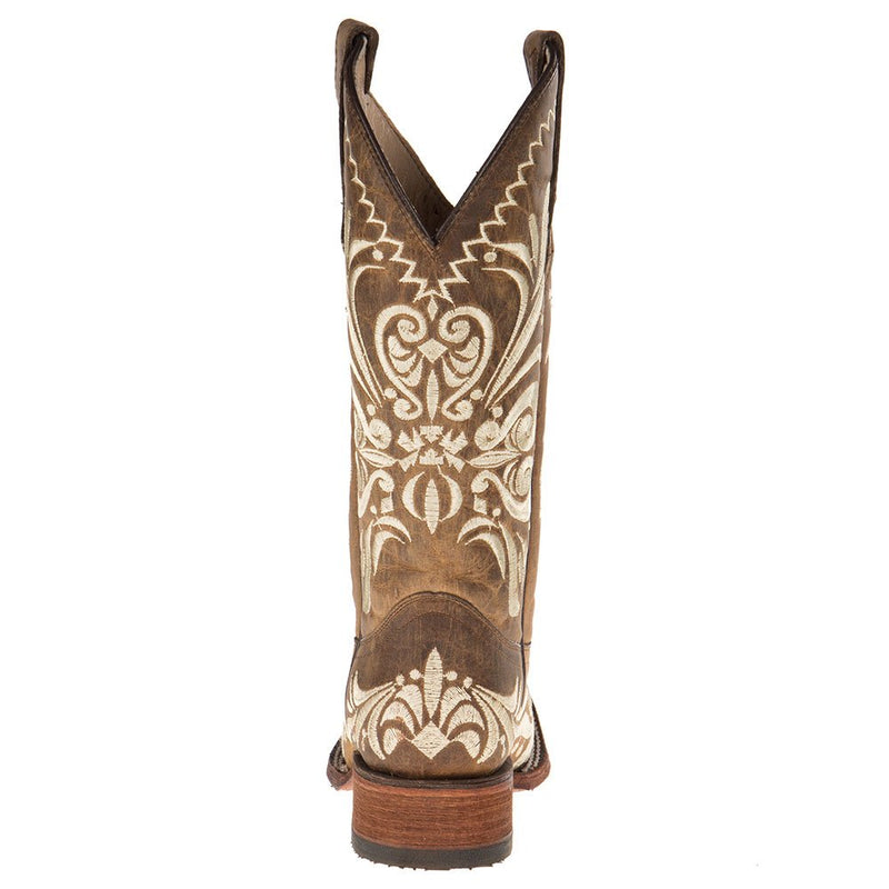 Circle G Womens Tan Embroided Square Toe Boots
