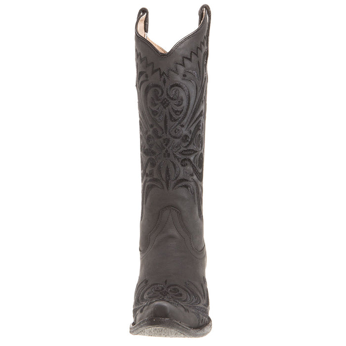 Circle G Women's Black Filigree Snip Toe Cowgirl Boots