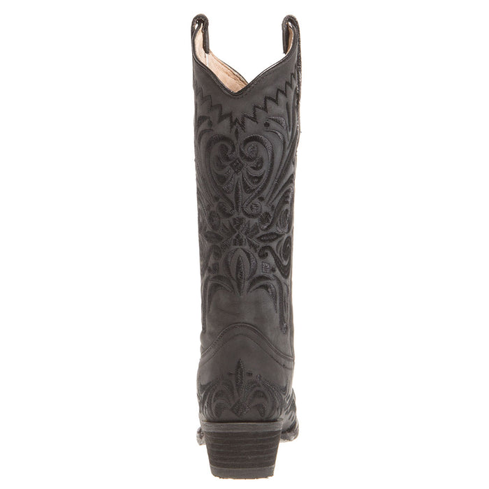 Circle G Women's Black Filigree Snip Toe Cowgirl Boots