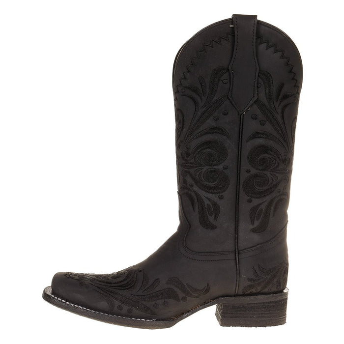 Circle G Women's Black Embroidered Square Toe Boot