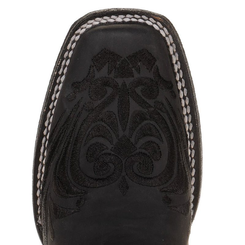 Circle G Women's Black Embroidered Square Toe Boot