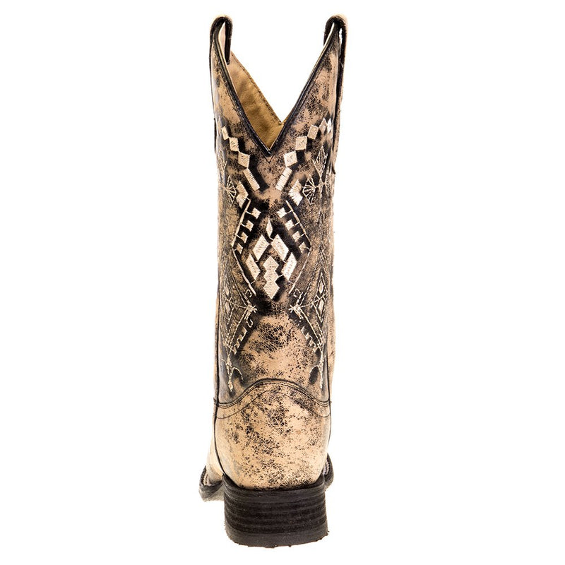 Circle G Women's Sand Embroidery Square Toe Boot