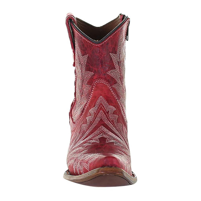 Corral Boots Women`s Red Embroidered Snip Toe Bootie