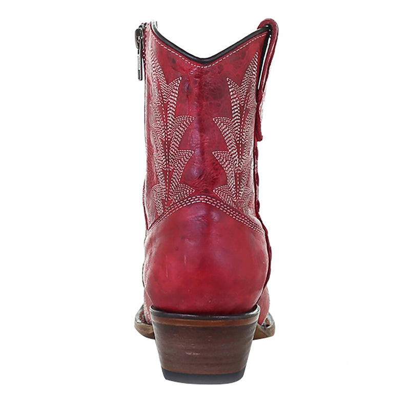 Corral Boots Women`s Red Embroidered Snip Toe Bootie