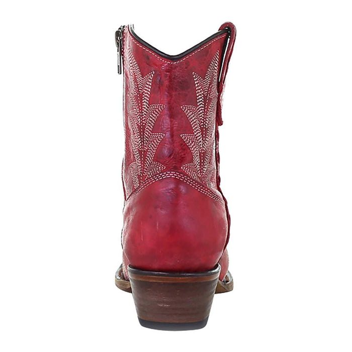 Corral Boots Women`s Red Embroidered Snip Toe Bootie
