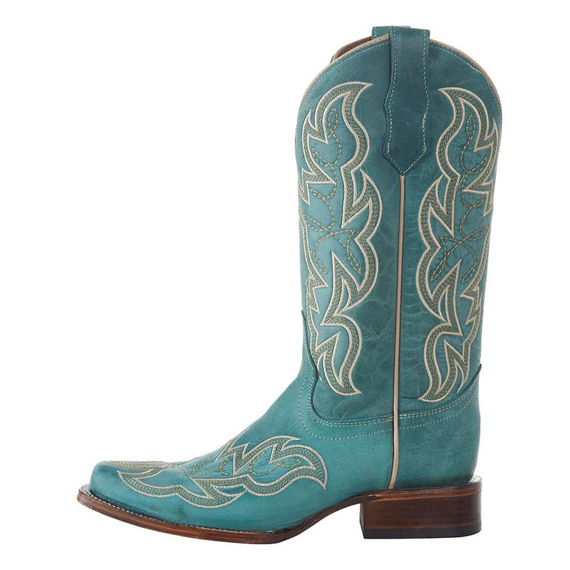Circle G Women`s Turquoise Embroidered 12in. Boot