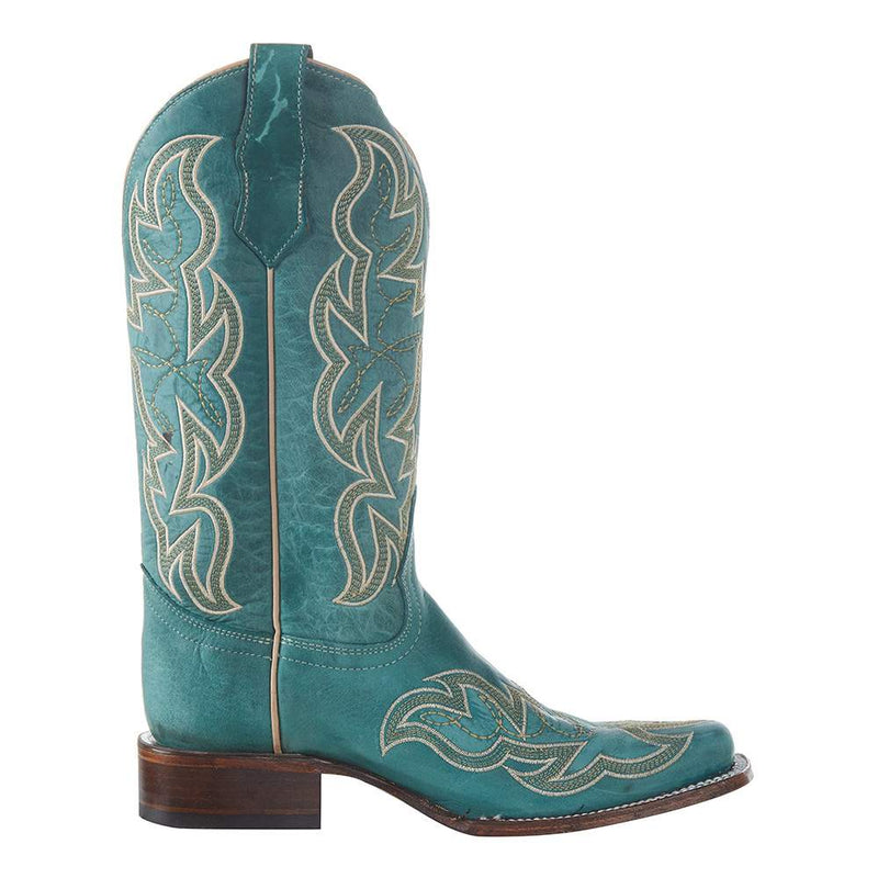 Circle G Women`s Turquoise Embroidered 12in. Boot