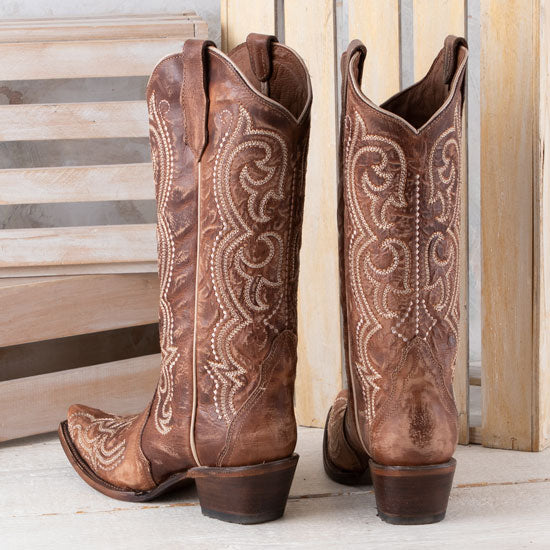 Circle G Ladies' Brown Embroidery Boots