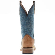 Circle G Men's Tan Vamp 12in Blue Cowhide Top