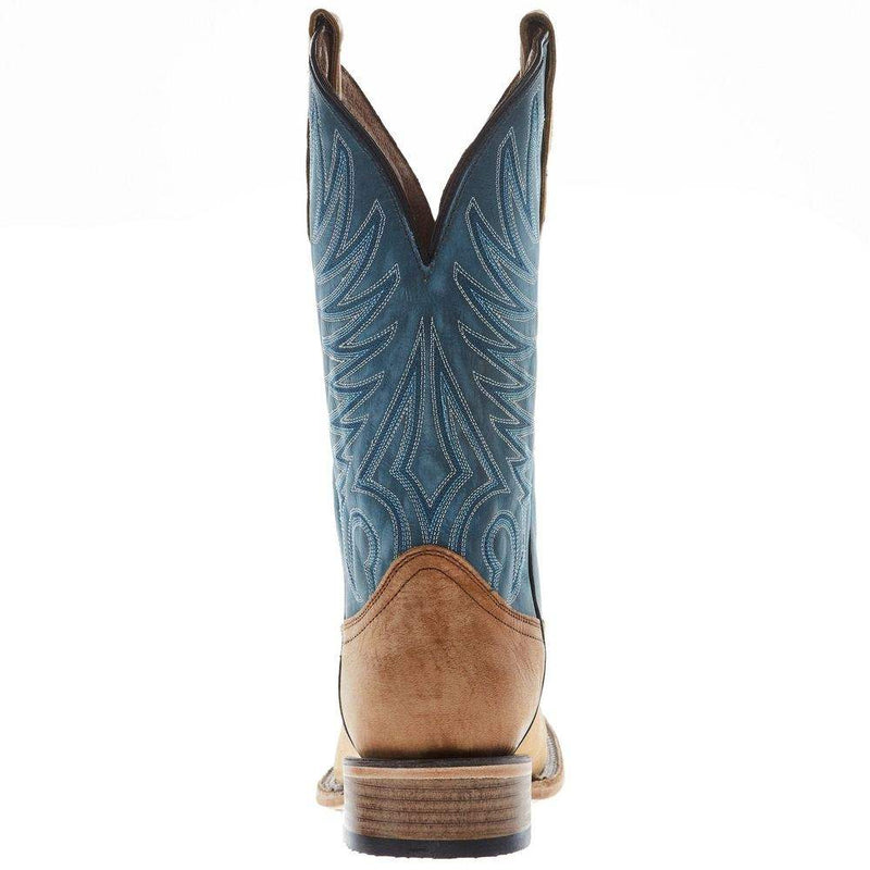 Circle G Men's Tan Vamp 12in Blue Cowhide Top
