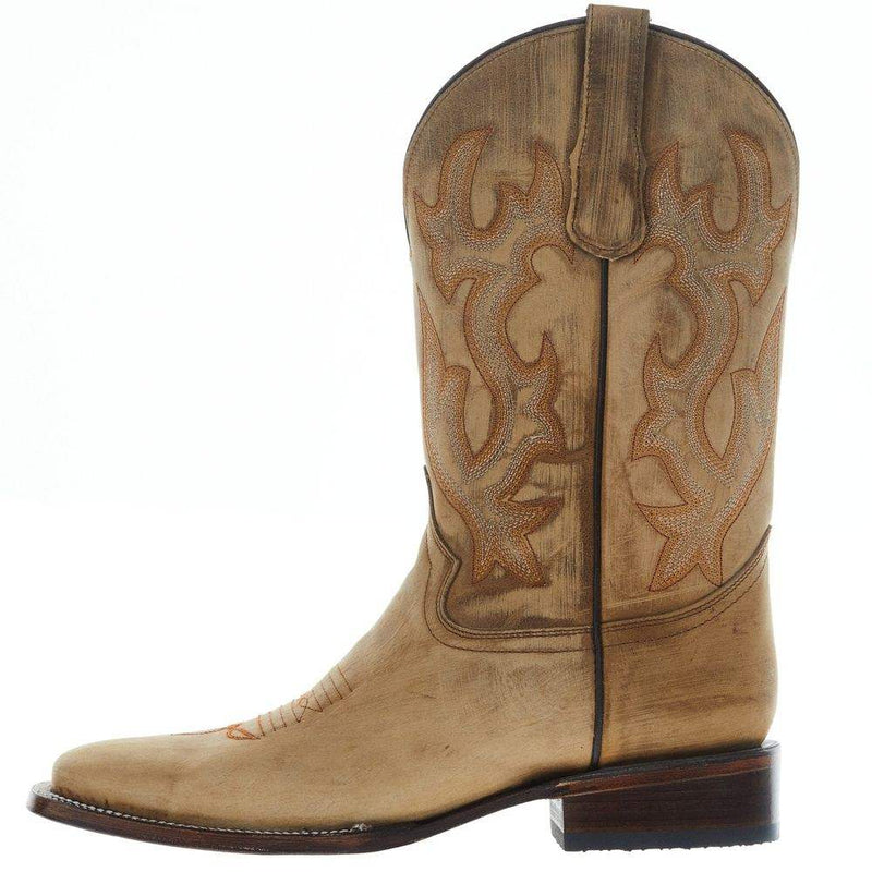 Circle G Men's Tan Cowhide Vamp 12in Tan Cowhide Top