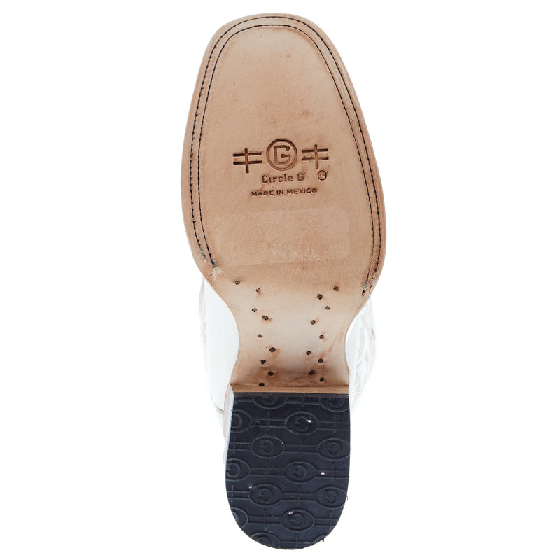 Circle G Womens Velo Pearl Cutout 12in Embroidery Top Cowgirl Boot