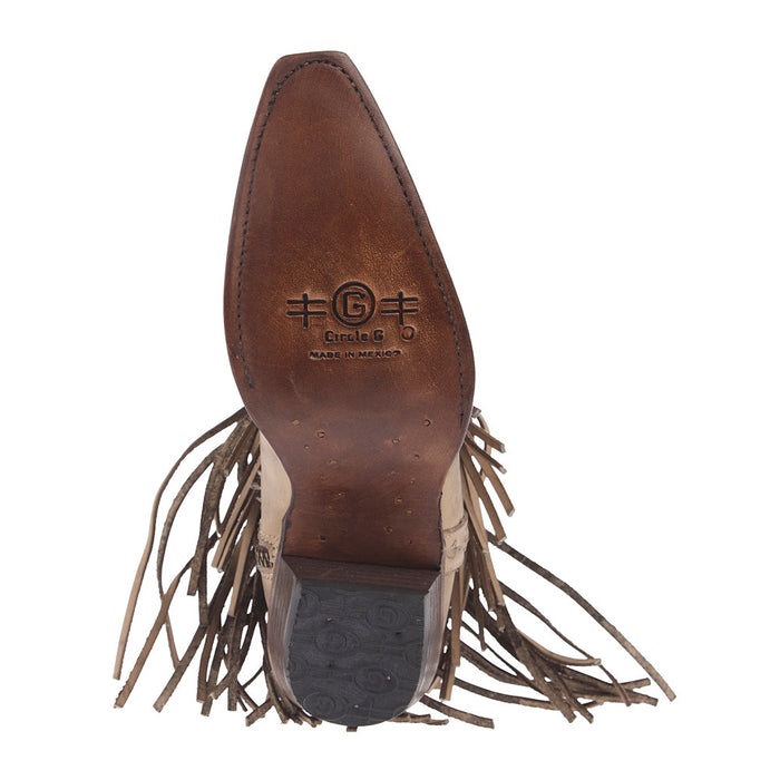 Circle G Women's Sand Fringe Ankle Booties