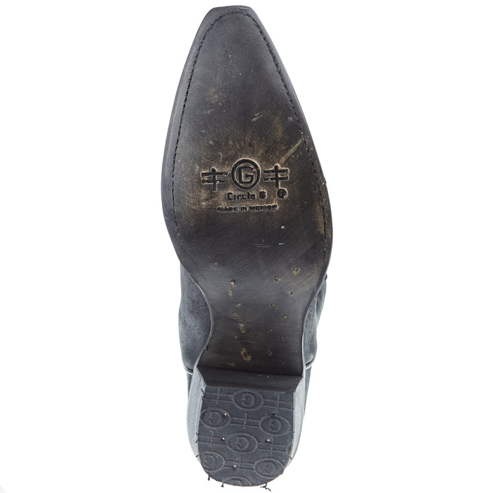Circle G Womens Black Inlay Embroidery 14 In Top Snip Toe Cowgirl Boot